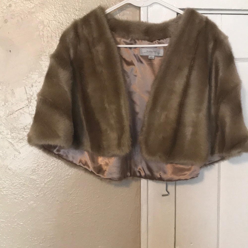 Tahari faux fur shrug